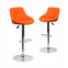 EMMA+OLIVER 2 Pack Contemporary Vinyl Bucket Seat Adjustable Height Barstool With Diamond Pattern Back And Chrome Base