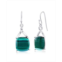 Caribbean Treasures Sterling Silver or Gold plated over Sterling Silver Square Malachite Earrings