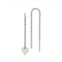 Chisel Stainless Steel Polished Threader Heart Dangle Earrings