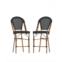 MERRICK LANE Mael Set Of Two Stacking French Bistro Style Counter Stools With Textilene Backs And Seats And Metal Frames For Indoor/Outdoor Use