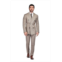 Gino Vitale Mens 2 Piece Slim Fit Brown Check Double Breasted Suit