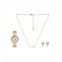 Jessica Carlyle Womens Rose Gold-Tone Metal Alloy Bracelet Watch 33mm Gift Set