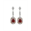 A&M Silver-Tone Ruby Accent Drop Earrings