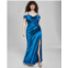 B Darlin Trendy Plus Size Off-The-Shoulder Satin Gown