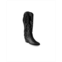 Womens Knee-High Black Premium Leather Boots With Side Fringe Ely By Bala Di Gala