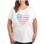 Hybrid Apparel Air Waves Trendy Plus Size Heart Flag Graphic T-shirt