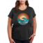 Hybrid Apparel Trendy Plus Size Beach Waves Graphic T-Shirt