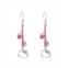 Hello Kitty Sanrio Womens Pink Dangle Earrings with Charms - Officially Licensed Authentic