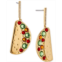 AJOA by Nadri 18k Gold-Plated Pave & Multicolor Crystal Taco Drop Earrings