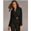 Donna Karan Womens Shawl-Collar Belted Blazer