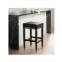 55 Downing Street Jaxon Wood Bar Stool Black Gold 31 1/4 High Mid Century Modern Faux Leather Upholstered Square Seat Cushion with Footrest for Kitchen Counter Height Island Home Shed House - 55 Dow