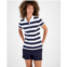 Nautica Jeans Womens Striped Polo Top