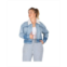 Standards & Practices Womens Plus Size Denim Trucker Jacket with Detachable Sherpa Collar