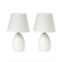 All The Rages Simple Designs Mini Egg Oval Ceramic Table Lamp 2 Pack Set
