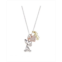 Peanuts Gold Flash Plated Mom Snoopy and Cubic Zirconia Heart Necklace 16+2 Extender