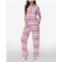 Beautyrest Womens Printed Long Sleeve Notch-Collar Pajama Set 2 Piece
