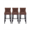 WestinTrends 29 Linen Tufted Buttons Upholstered Wingback Bar Stool (Set of 3)