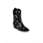 Womens Black Leather Western Womens Boots With Silver Splashes Calf By Bala Di Gala