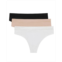 On Gossamer Womens Cabana Cotton Seamless Thong Underwear 3-Pack G2283P3