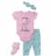 Lily & Jack Baby Girls Lamacorn Bodysuit Leggings Socks and Headband 4 Piece Set