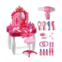 Play22usa Pretend Play Girls Vanity Set with Mirror and Stool 21 PCS with Lights and Sounds