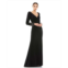 Mac Duggal Womens Beaded Cuff Long Sleeve Wrap Over Trumpet Gown