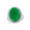 Caribbean Treasures Sterling Silver 13x18mm Oval Jade Ring