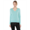 JENNIE LIU Womens 100% Pure Cashmere Long Sleeve Pullover V Neck Sweater