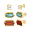 Friends TV Show Fashion Stud Earring Set - Sofa Coffee Cup Crystal Studs - 3 Pairs