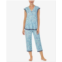 Ellen Tracy Womens Ruffle Sleeve Top and Crop Pants 2-Pc. Pajama Set