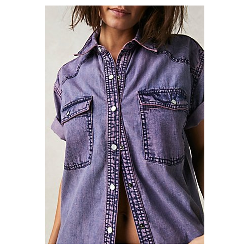 FreePeople We The Free The Short Of It Denim Top