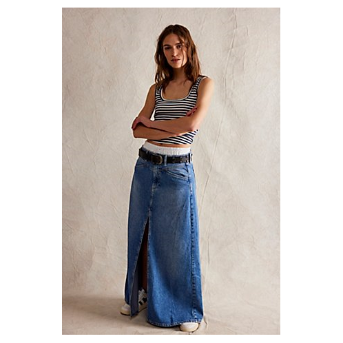 FreePeople We The Free Come As You Are Denim Maxi Skirt