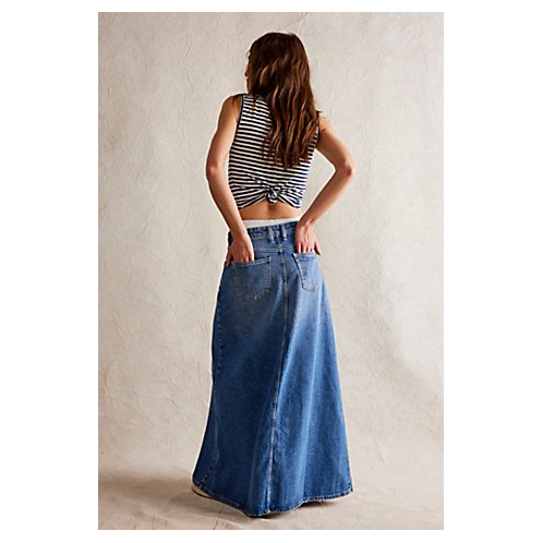FreePeople We The Free Come As You Are Denim Maxi Skirt