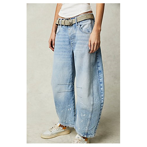 FreePeople We The Free Good Luck Mid-Rise Barrel Jeans