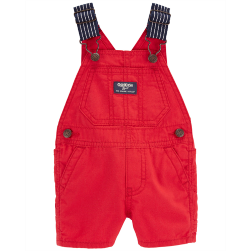 Carters Red Baby Canvas Shortalls: Hickory Stripe Strap Remix