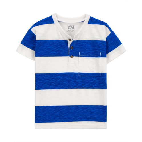 Carters Blue/White Baby Striped Jersey Henley