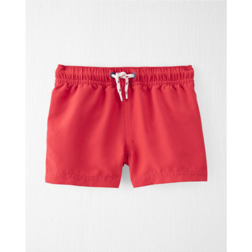 Carters Valentine Red Toddler Recycled Swim Trunks
