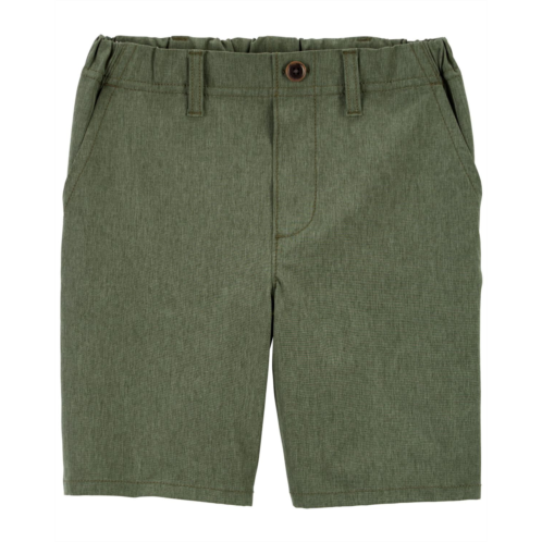 Carters Olive Kid Lightweight Shorts in Quick Dry Active Poplin