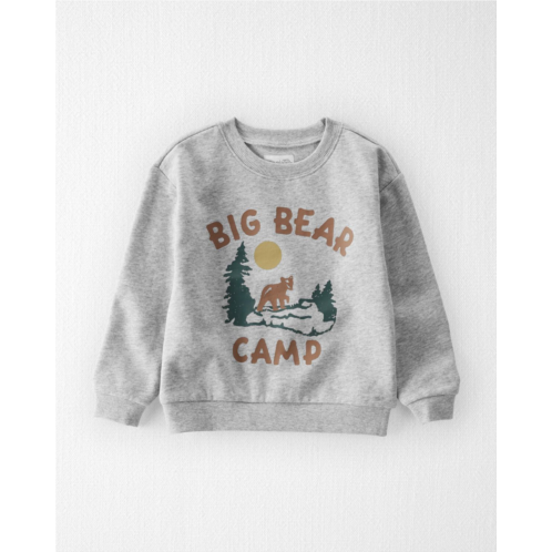 Carters Heather Grey Toddler Big Bear Fleece Pullover Made With Organic Cotton