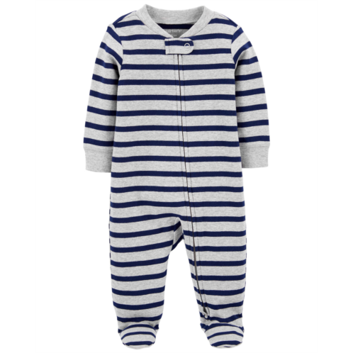 Oshkoshbgosh Navy Baby 1-Piece Navy Striped Sleep & Play Pajamas | oshkosh.com