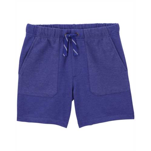 Carters Blue Kid Pull-On Reverse Pockets French Terry Shorts