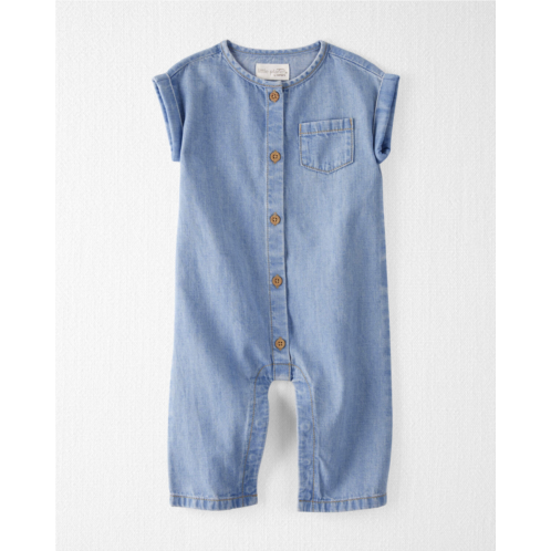 Carters Spring Wash Baby Organic Cotton Chambray Jumpsuit