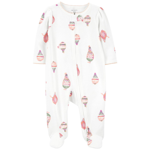 Carters Ivory Baby Hot Air Balloon 2-Way Zip Sleep & Play Pajamas