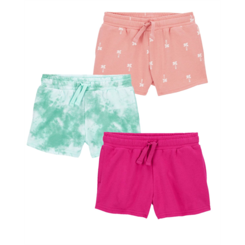 Carters Multi Baby 3-Pack Tie-Dye Pull-On French Terry Shorts