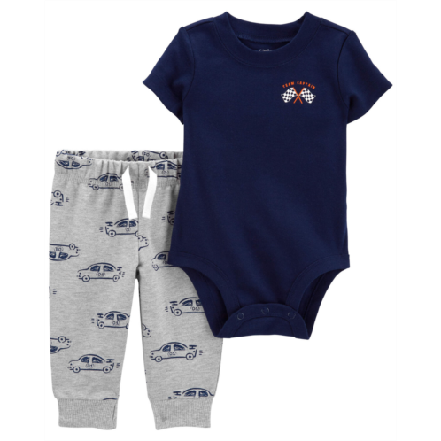 Carters Navy Baby 2-Piece Race Car Bodysuit Pant Set