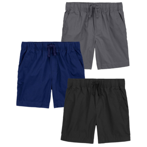 Carters Multi Kid 3-Pack Pull-On Poplin Shorts