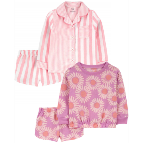 Carters Pink Toddler 4-Piece Pajama Tops & Shorts Set
