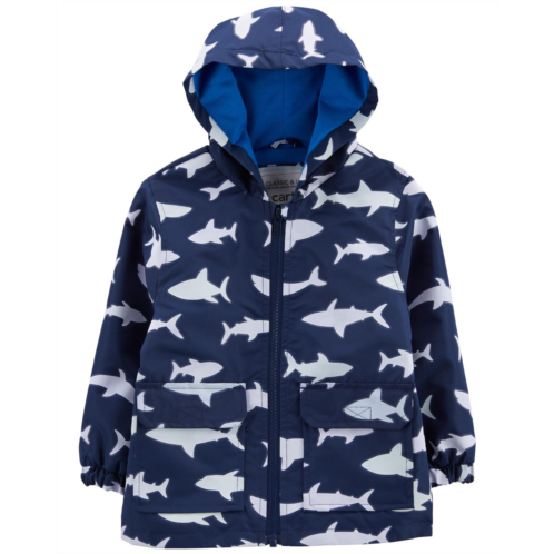 Carters Navy Toddler Shark Color-Changing Rain Jacket