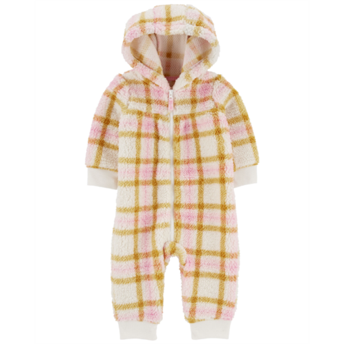 Carters Multi Baby Plaid Sherpa Jumpsuit
