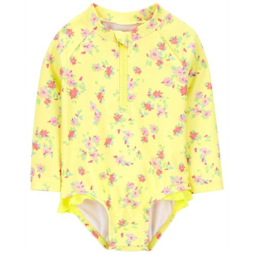 Carters Yellow Baby 1-Piece Ruffle Swimsuit